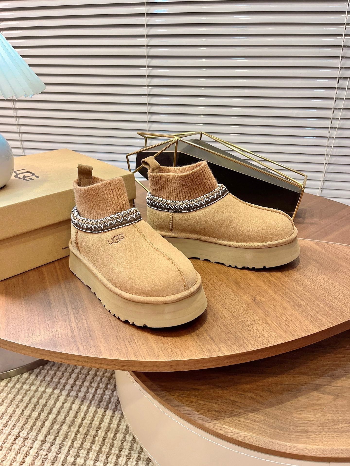 U*G  Ethnic Style Wool Sock Snow Boots