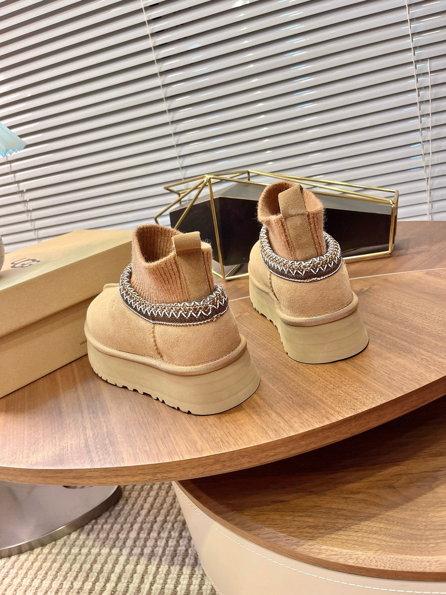 U*G  Ethnic Style Wool Sock Snow Boots