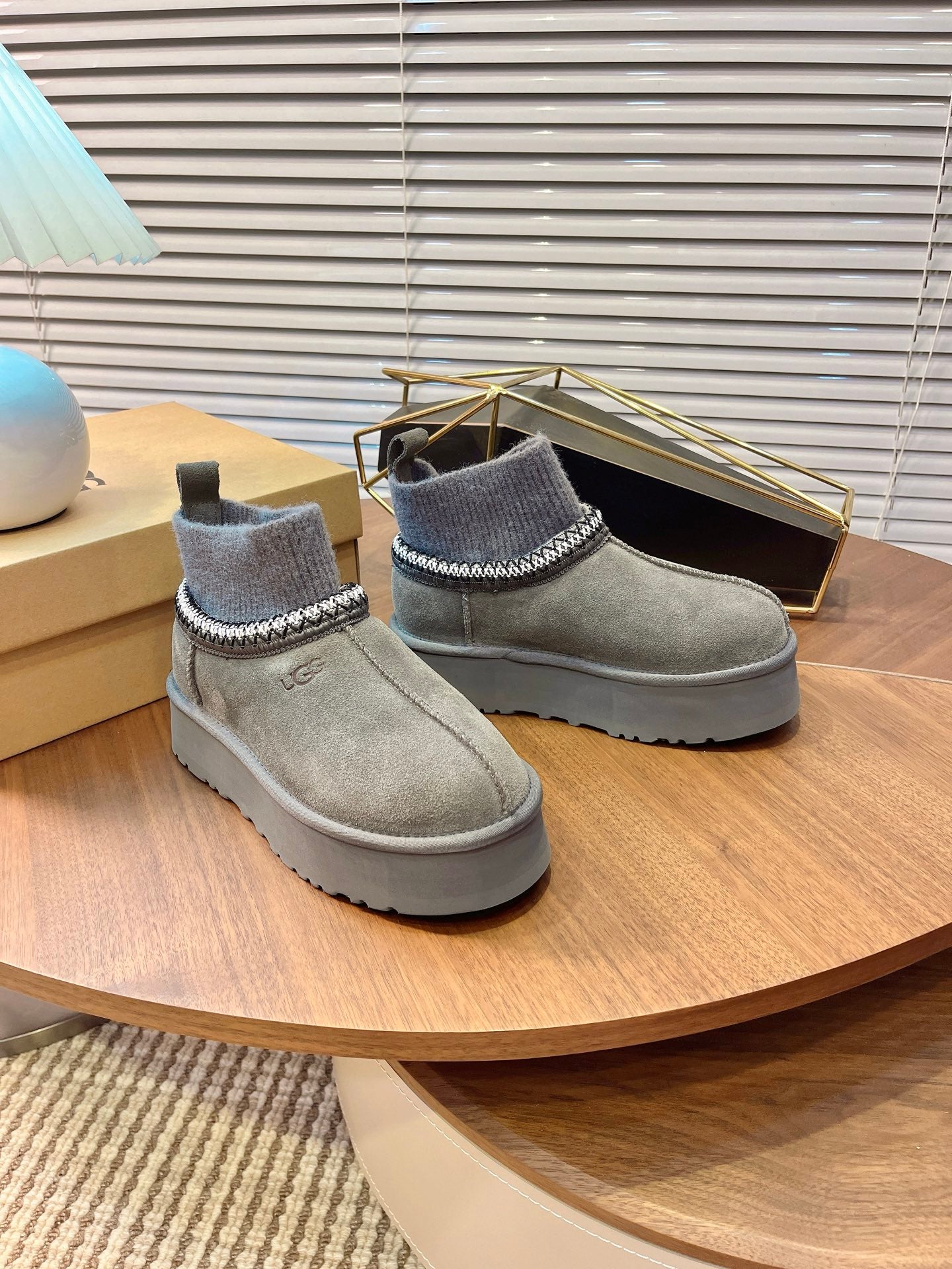 U*G  Ethnic Style Wool Sock Snow Boots