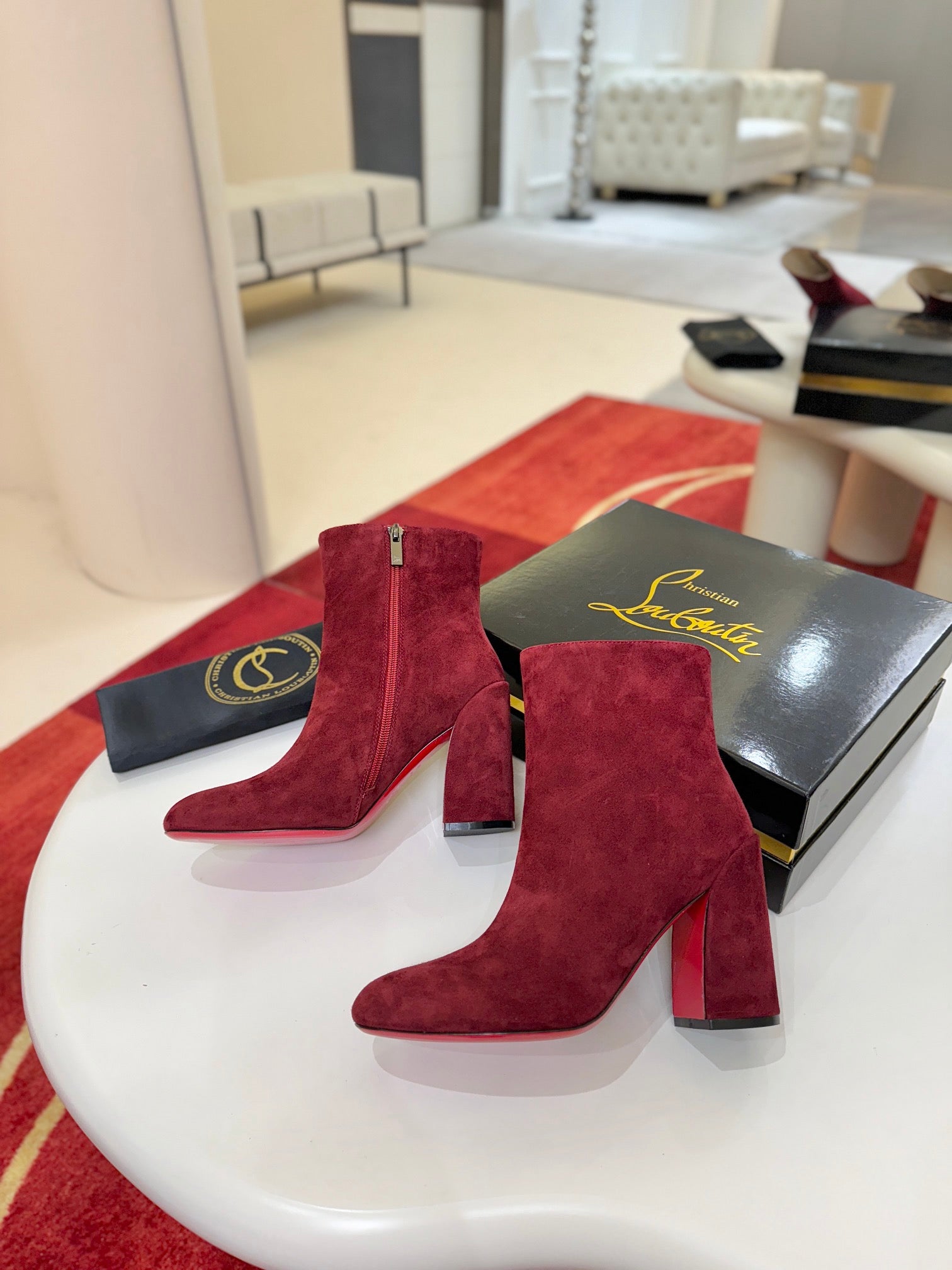 Jane Square-Heel Ankle Boots