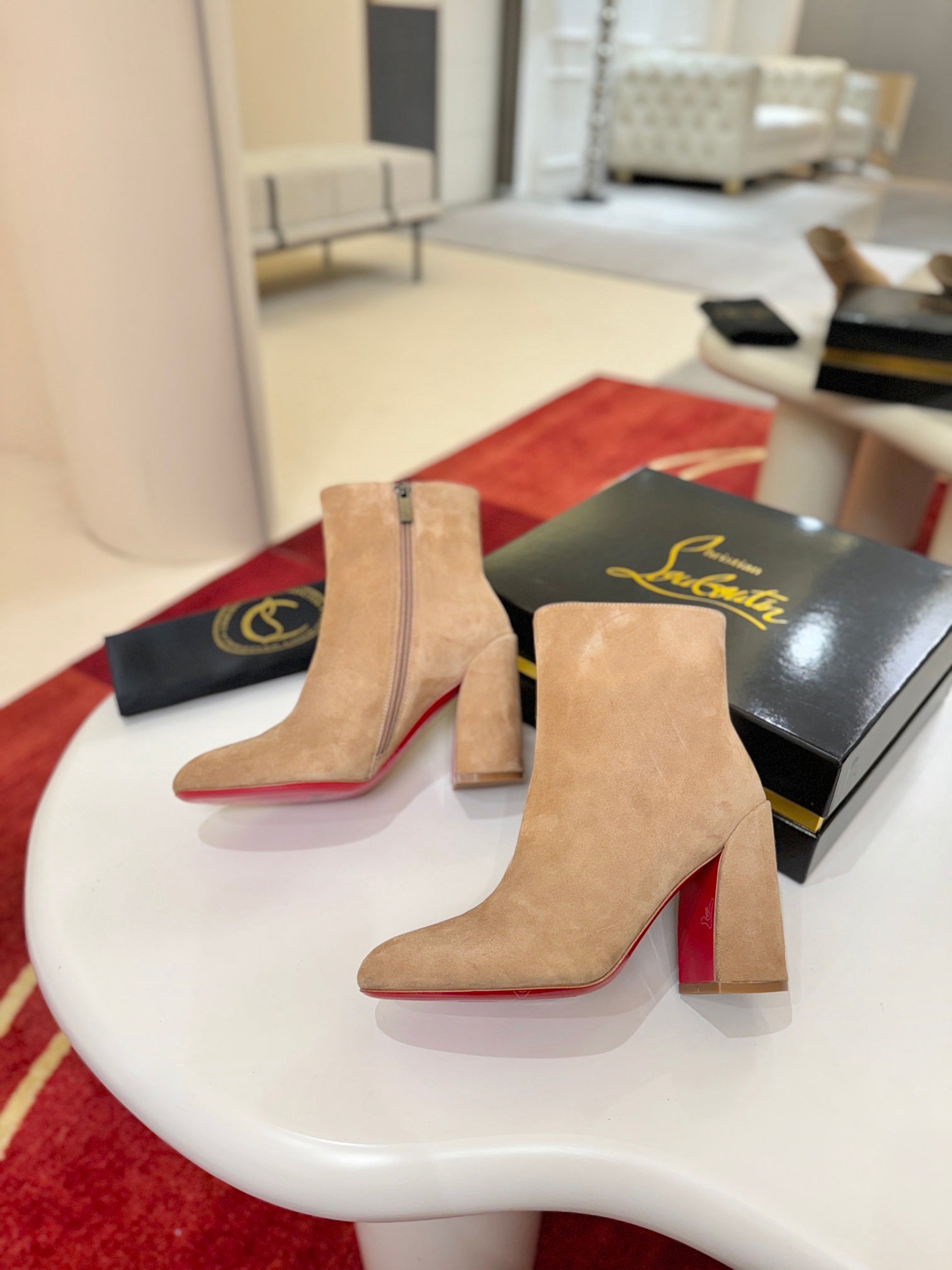 Jane Square-Heel Ankle Boots