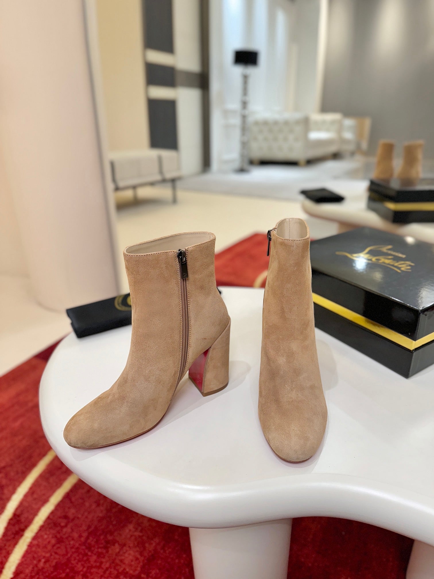 Jane Square-Heel Ankle Boots