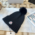 Premium Knit Beanie with Fox Fur Pom — Soft, Warm & Stylish