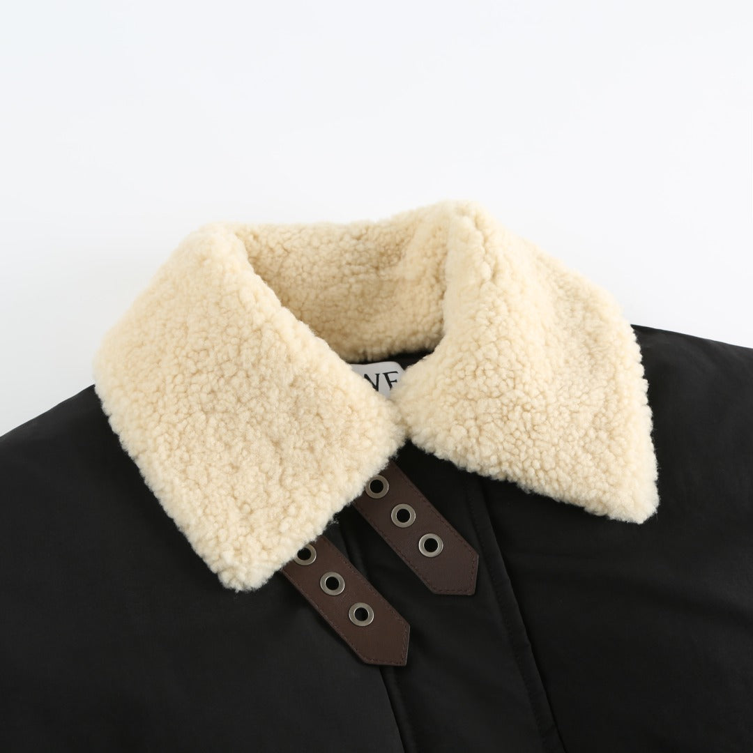 L*0*W Down Vest with Lambswool Collar & Ribbon Accents