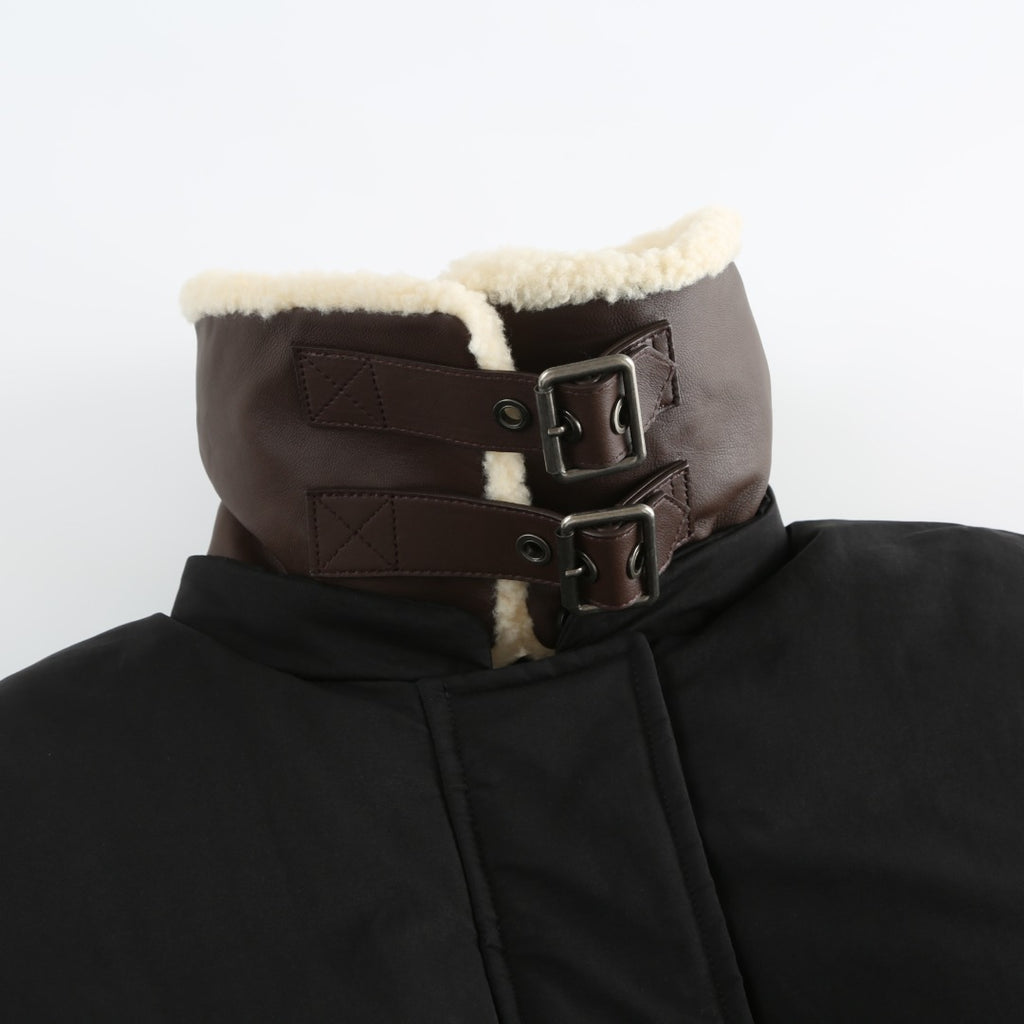 L*0*W Down Vest with Lambswool Collar & Ribbon Accents