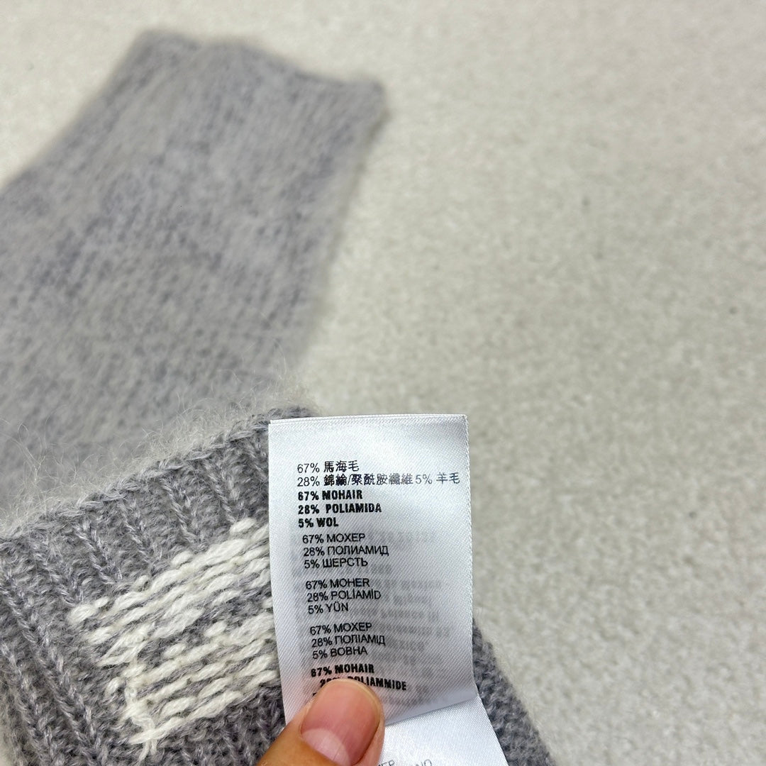 Luxury Wool & Mohair Gloves with Contrast Logo