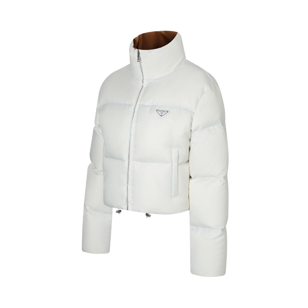 High-Waisted Stand-Collar Down Jacket