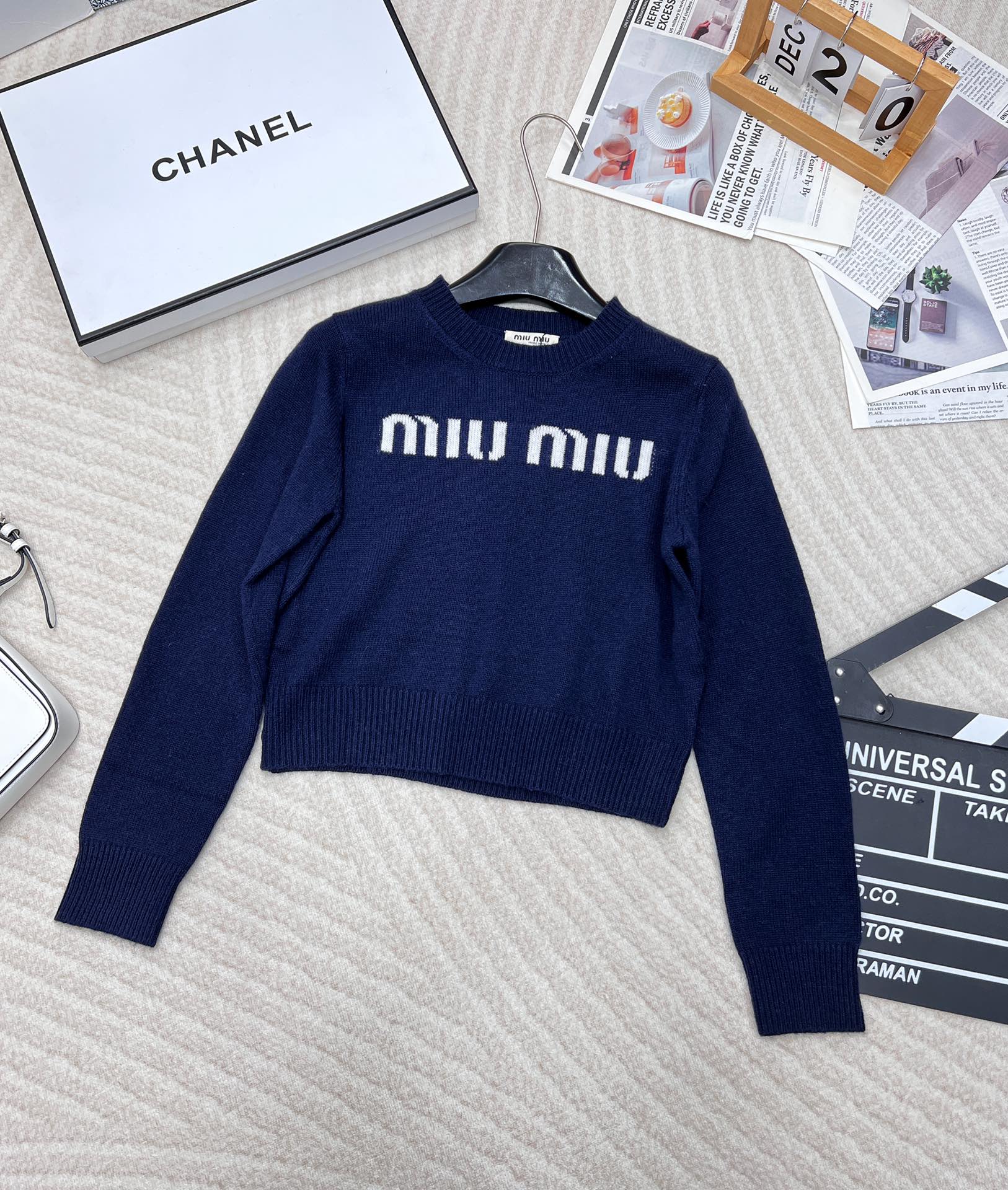 Collegiate Letter Knit Wool Sweater