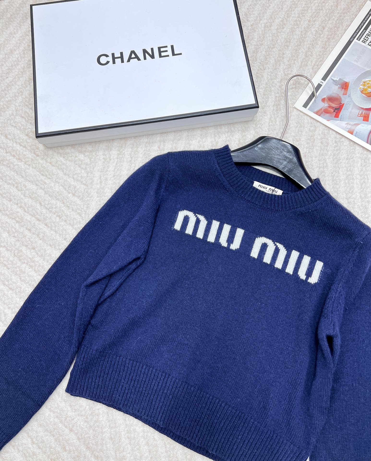 Collegiate Letter Knit Wool Sweater