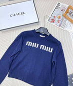 Collegiate Letter Knit Wool Sweater