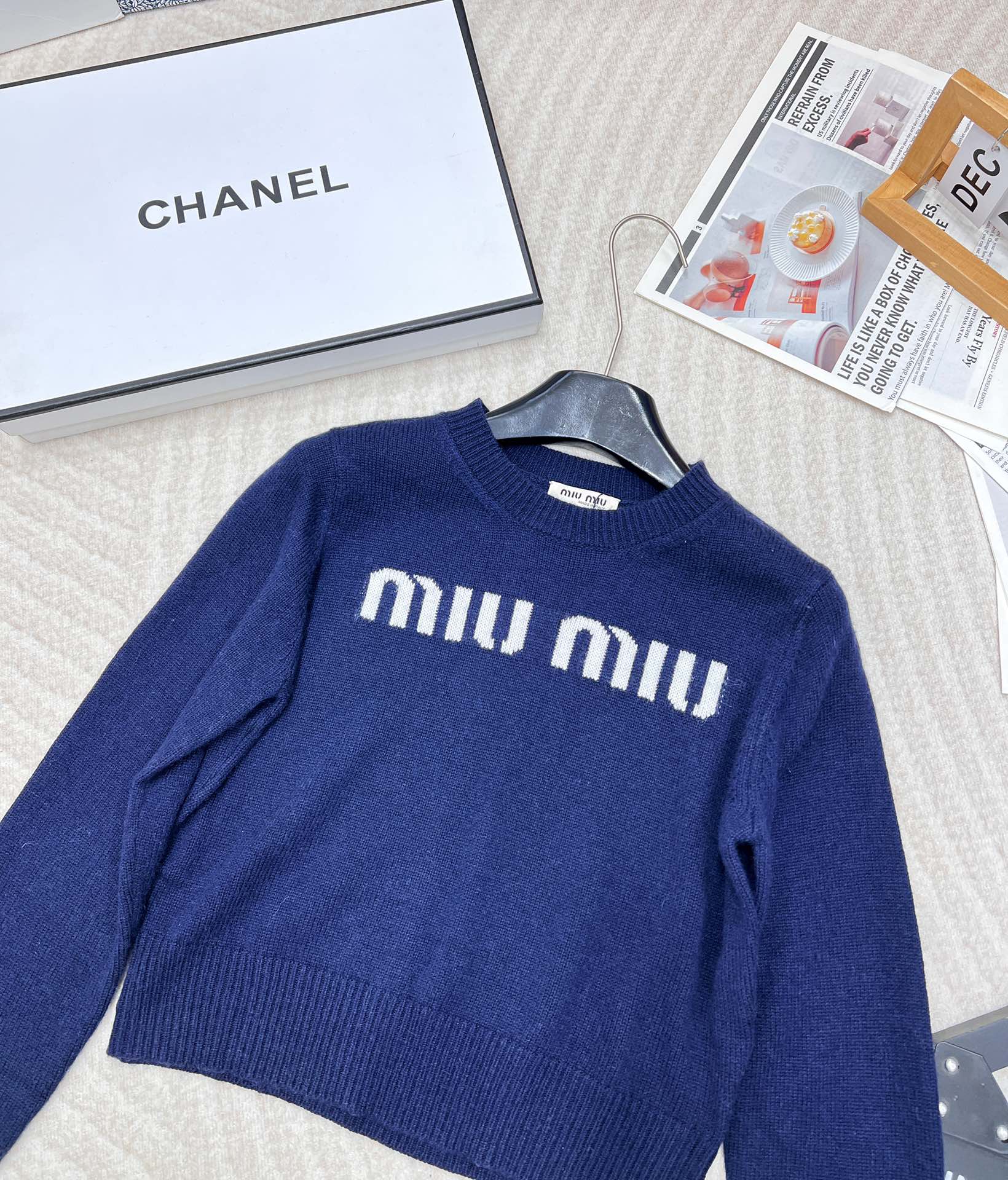 Collegiate Letter Knit Wool Sweater