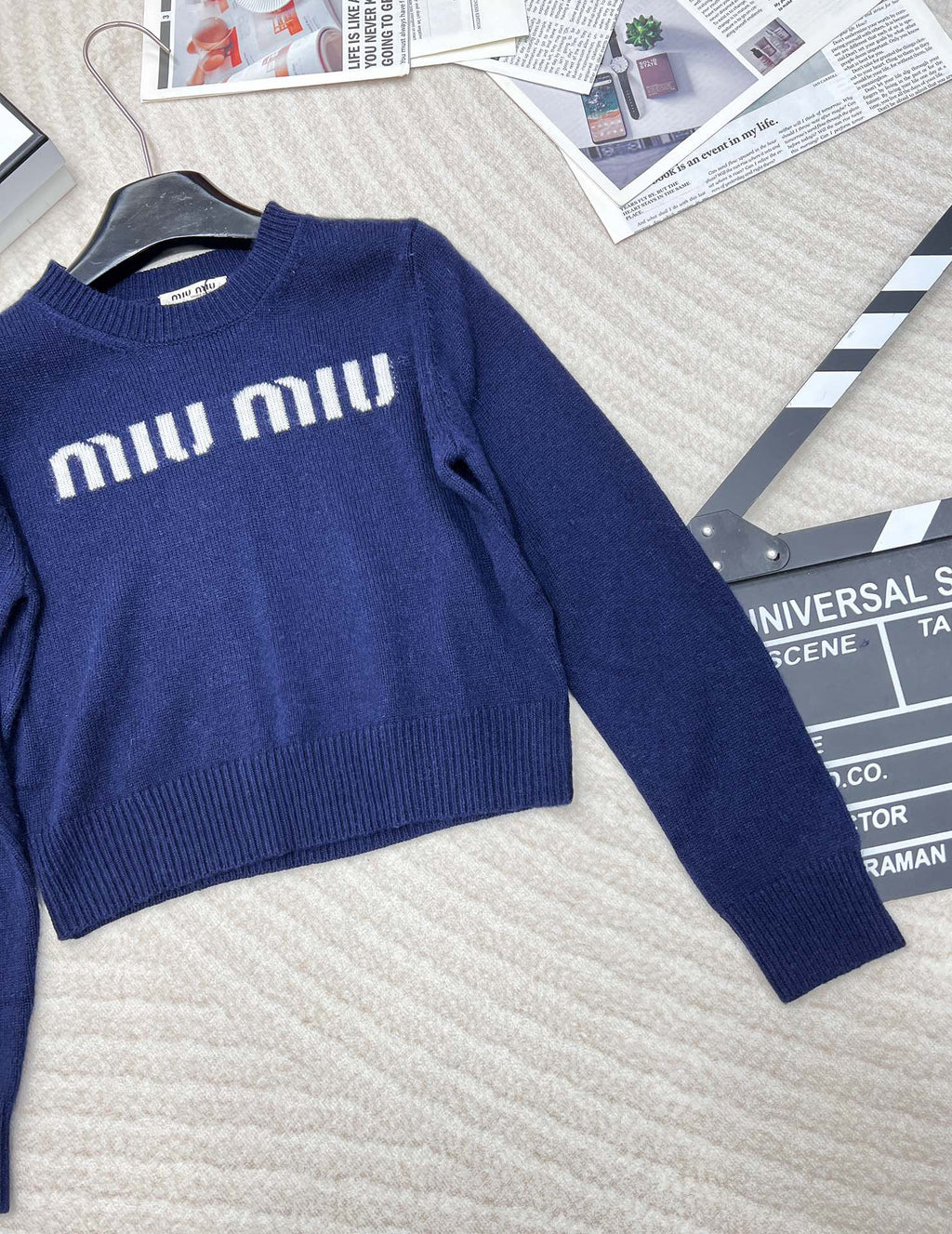 Collegiate Letter Knit Wool Sweater