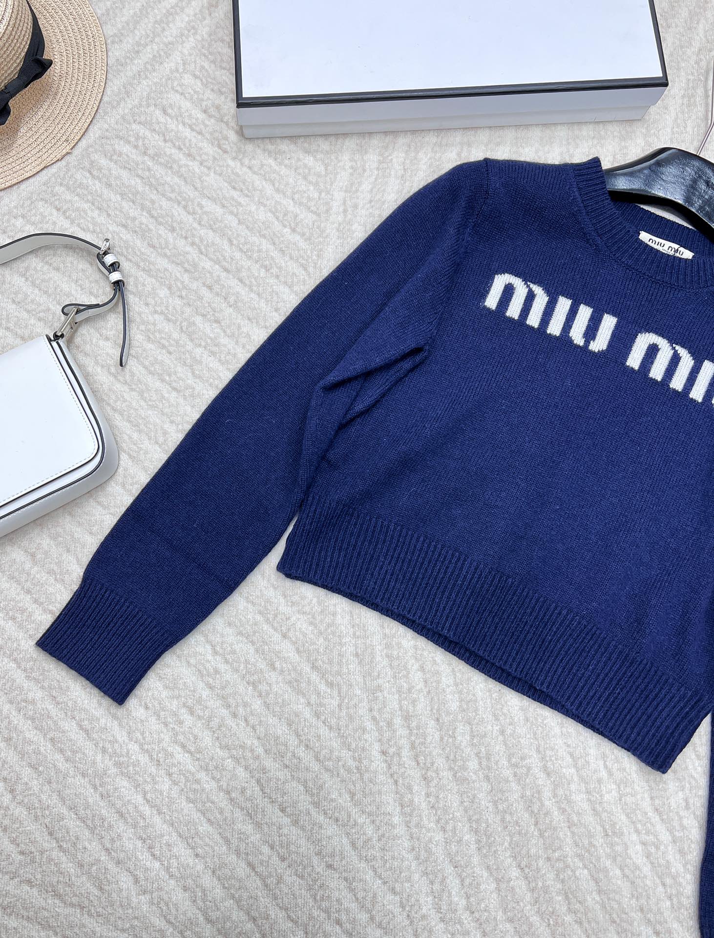 Collegiate Letter Knit Wool Sweater