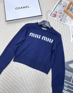 Collegiate Letter Knit Wool Sweater