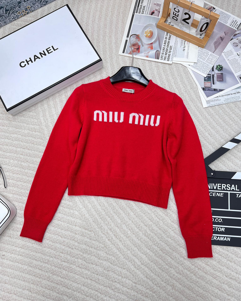 Collegiate Letter Knit Wool Sweater