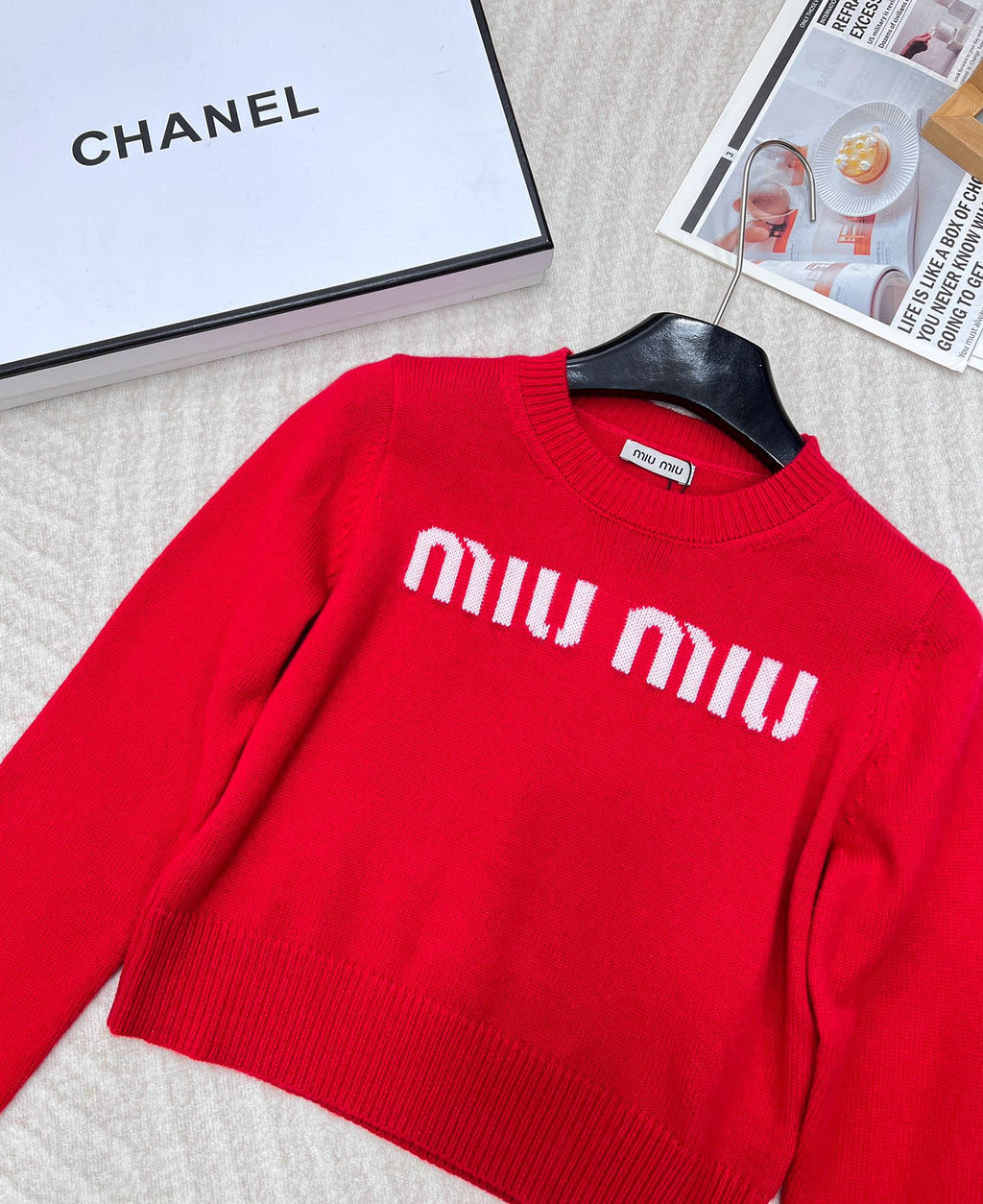 Collegiate Letter Knit Wool Sweater