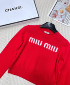 Collegiate Letter Knit Wool Sweater