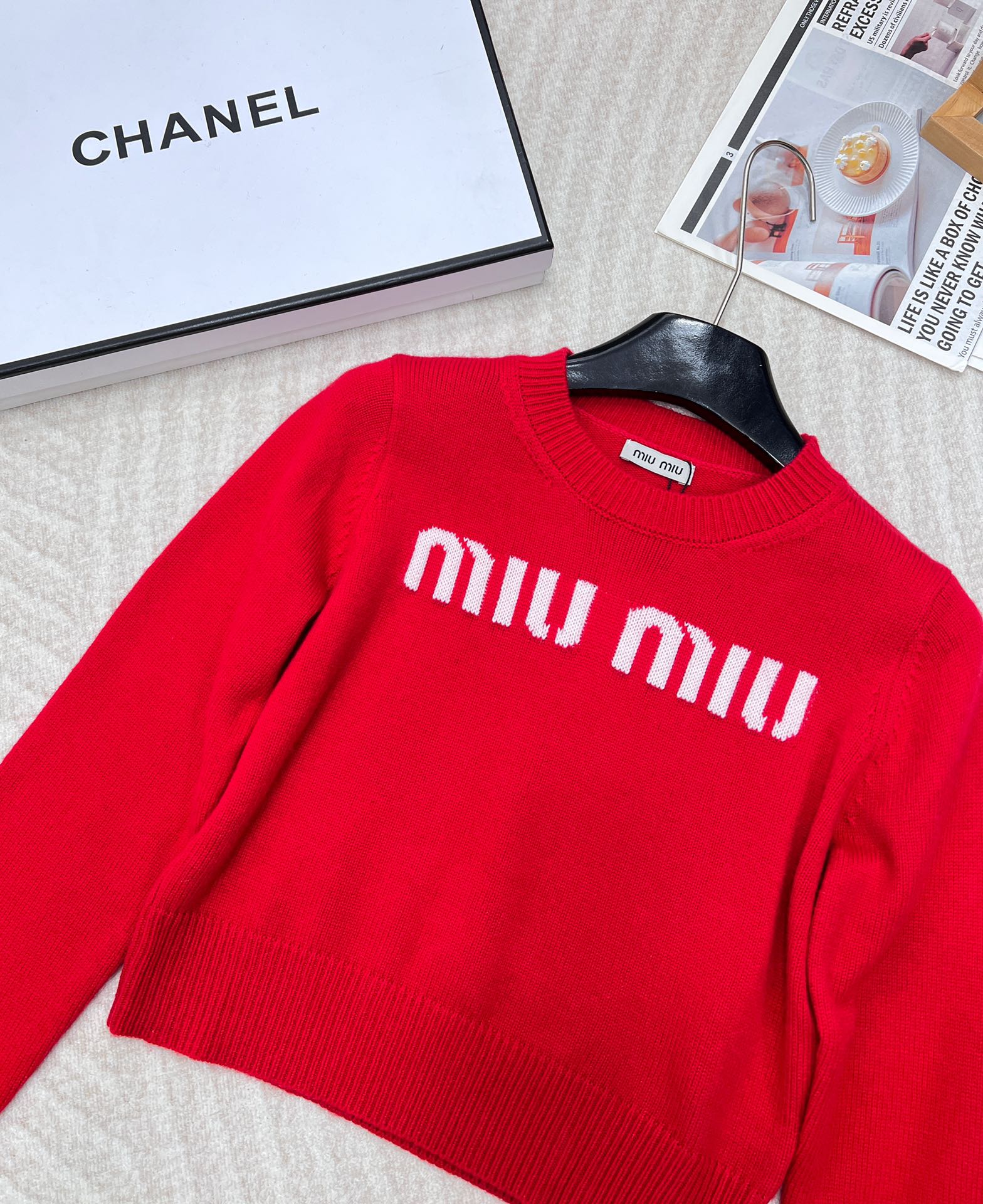 Collegiate Letter Knit Wool Sweater