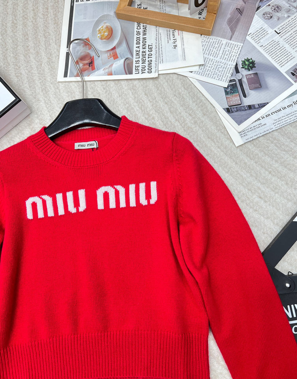 Collegiate Letter Knit Wool Sweater