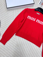 Collegiate Letter Knit Wool Sweater