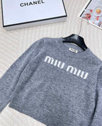 Collegiate Letter Knit Wool Sweater