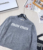 Collegiate Letter Knit Wool Sweater