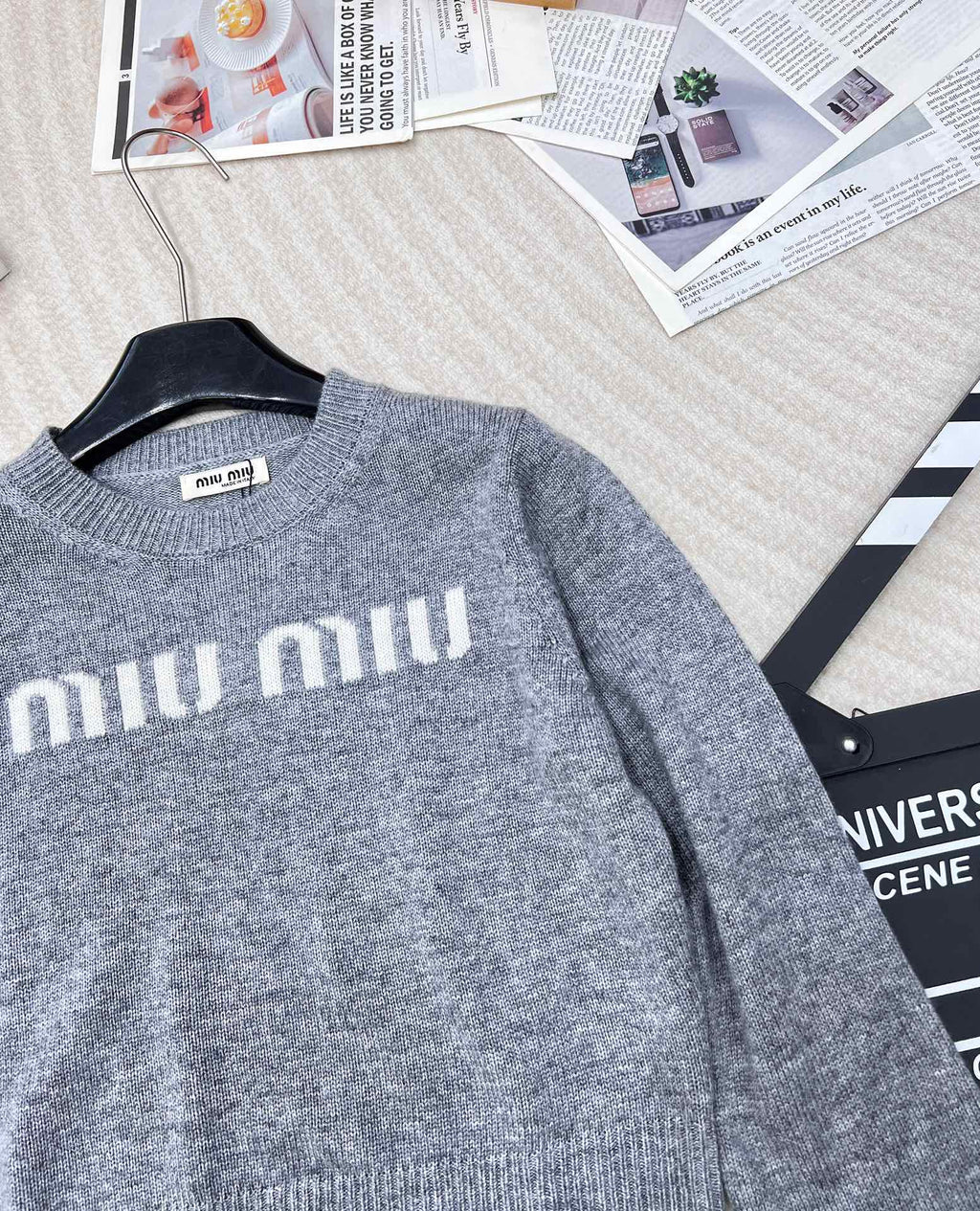 Collegiate Letter Knit Wool Sweater