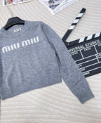 Collegiate Letter Knit Wool Sweater