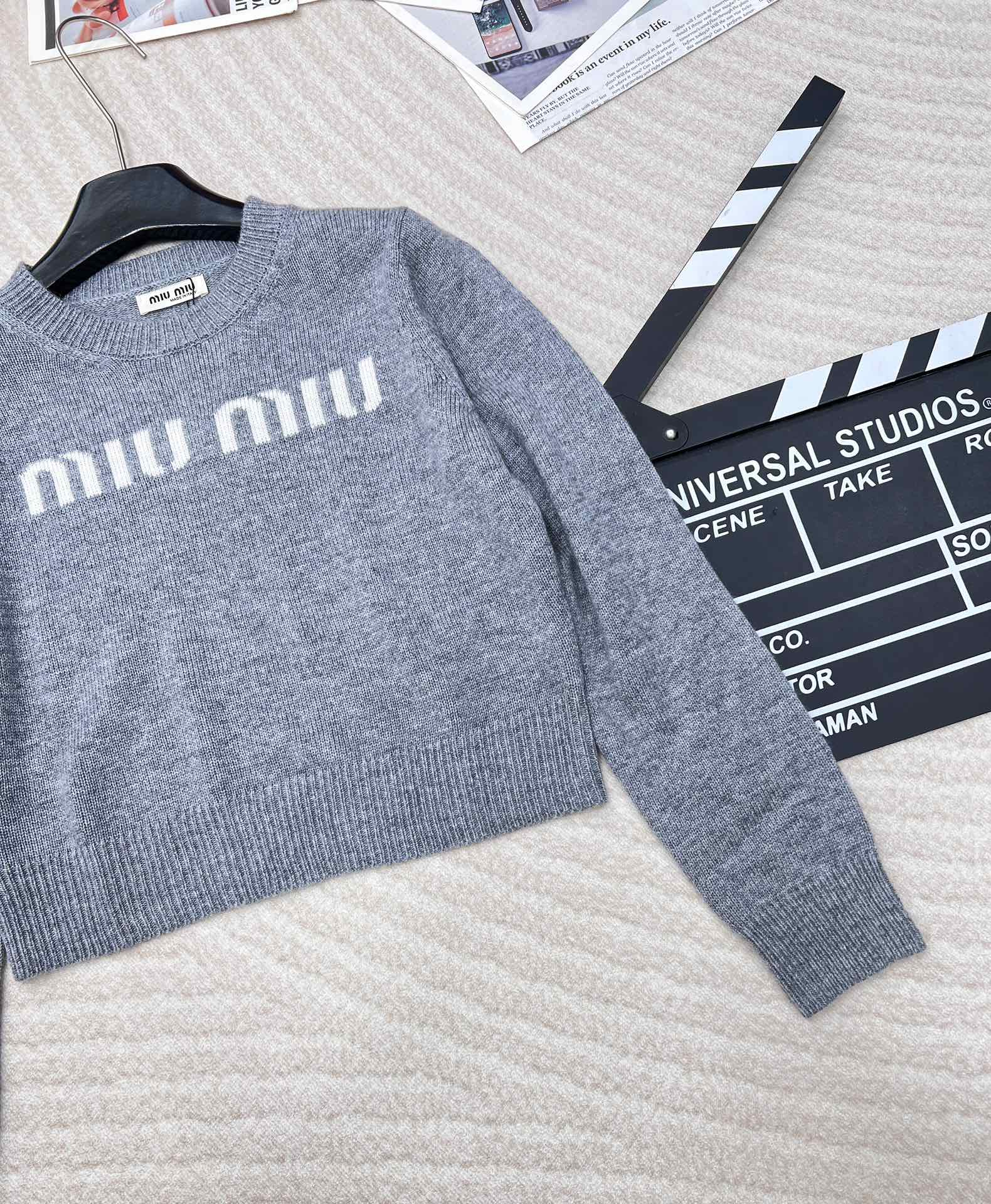 Collegiate Letter Knit Wool Sweater