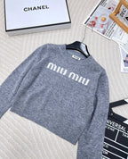 Collegiate Letter Knit Wool Sweater