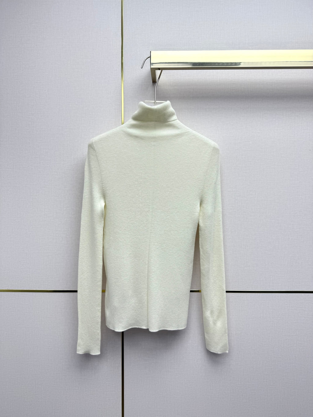 High-Neck Wool Base Layer with Metal Detail