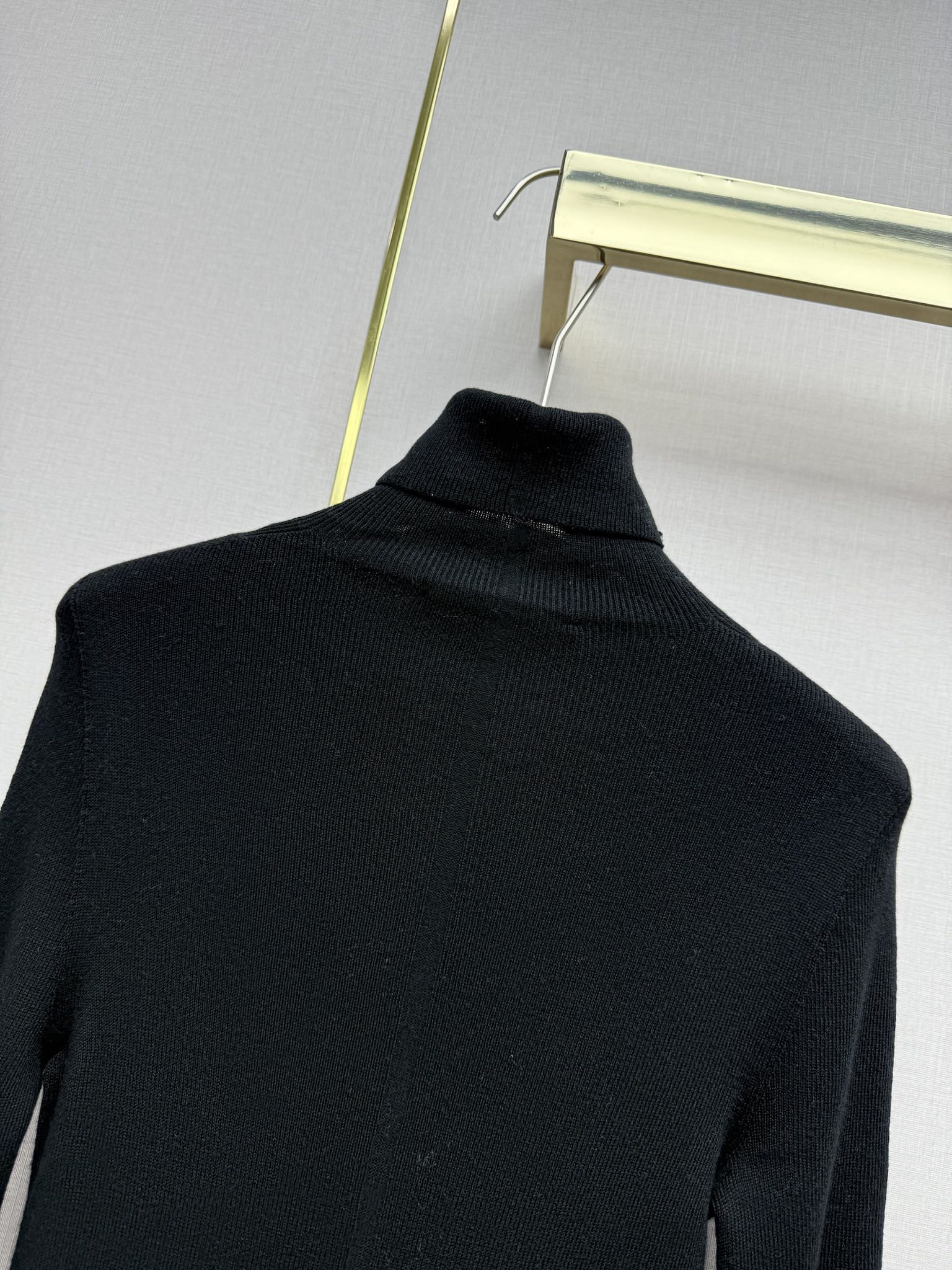 High-Neck Wool Base Layer with Metal Detail