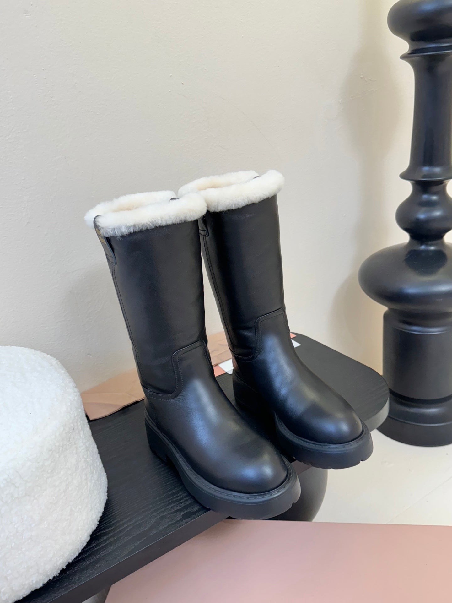 Chunky Platform Pull-On Knee-High Boots