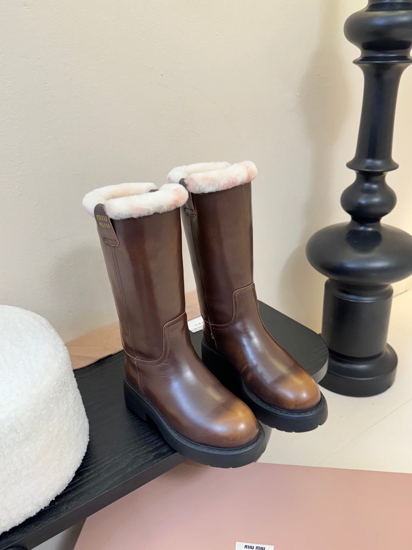 Chunky Platform Pull-On Knee-High Boots