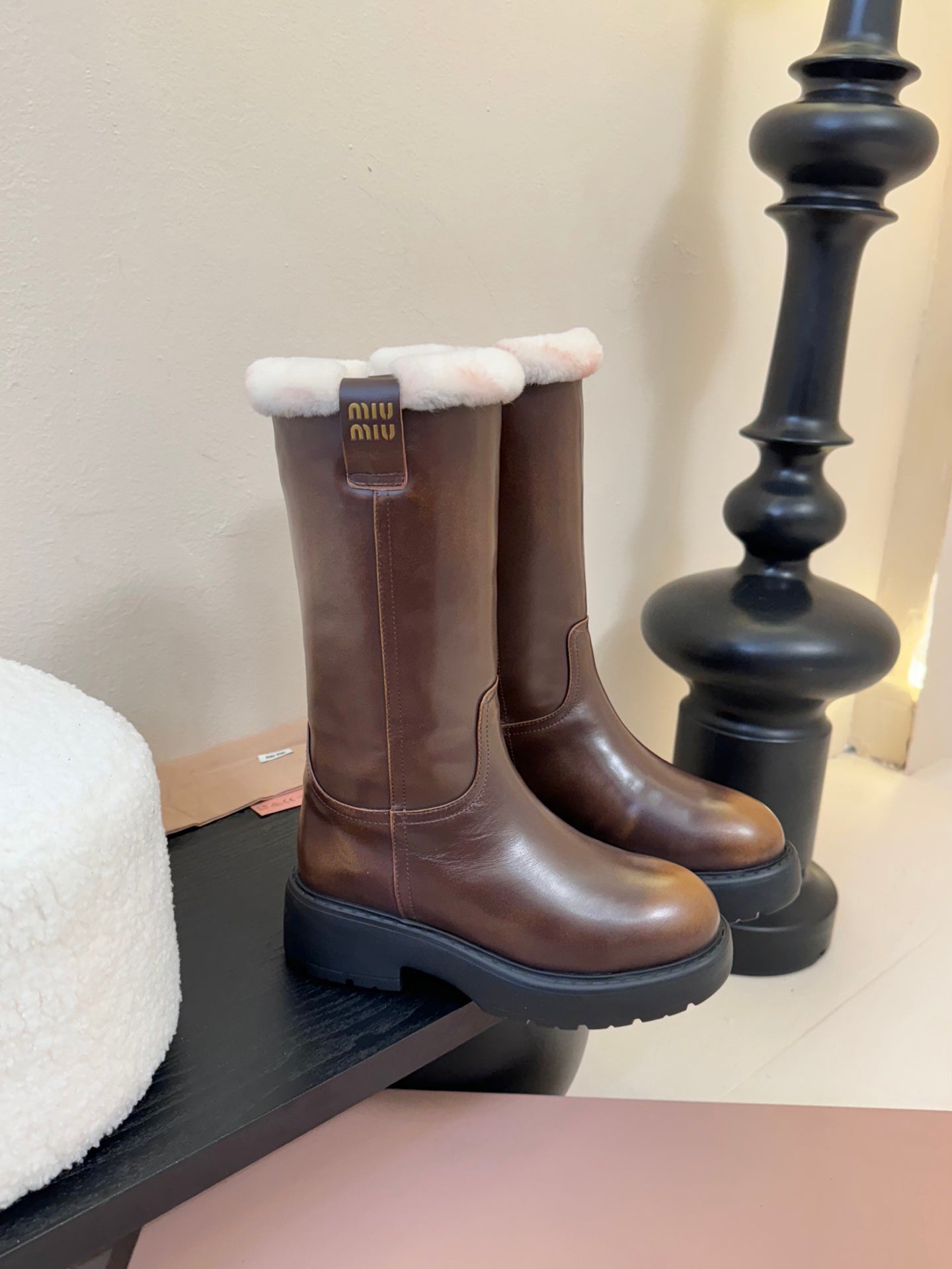 Chunky Platform Pull-On Knee-High Boots