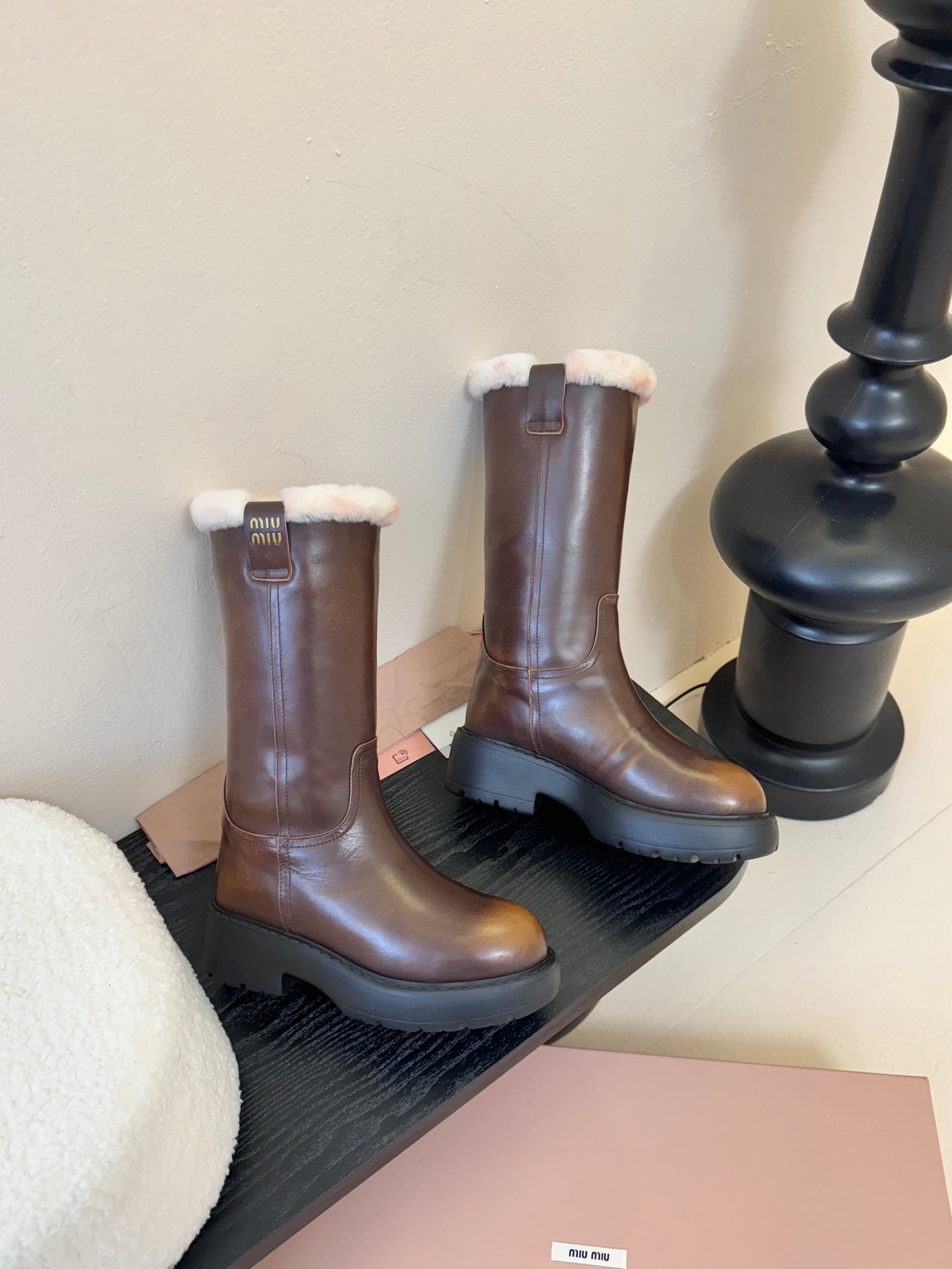 Chunky Platform Pull-On Knee-High Boots