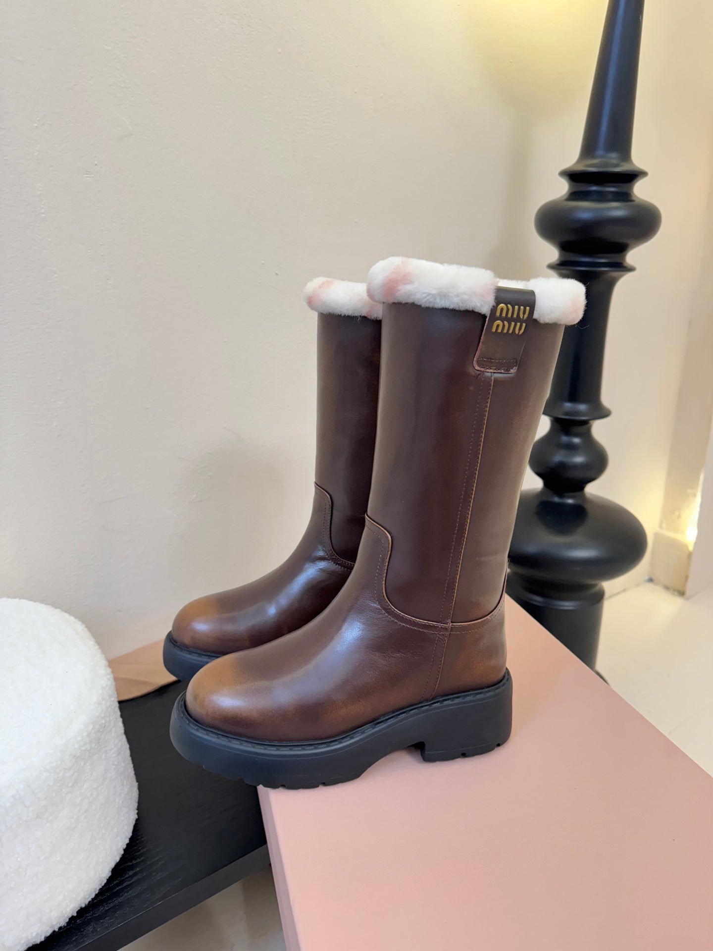 Chunky Platform Pull-On Knee-High Boots