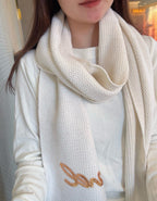 Cashmere Scarf with Embroidered Sequin Detail