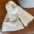 Cashmere Scarf with Embroidered Sequin Detail