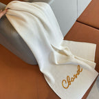 Cashmere Scarf with Embroidered Sequin Detail