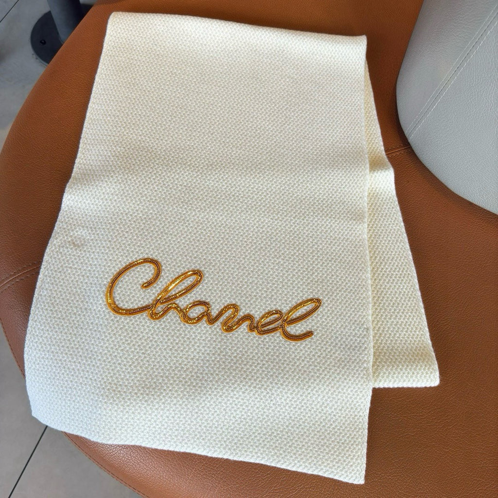 Cashmere Scarf with Embroidered Sequin Detail