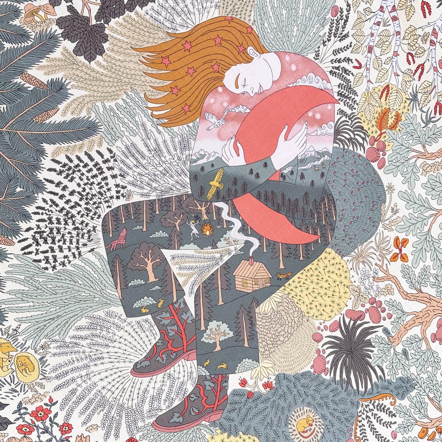 ew Luxury Double-Sided Cashmere & Silk Square Scarf — 135 × 135 cm