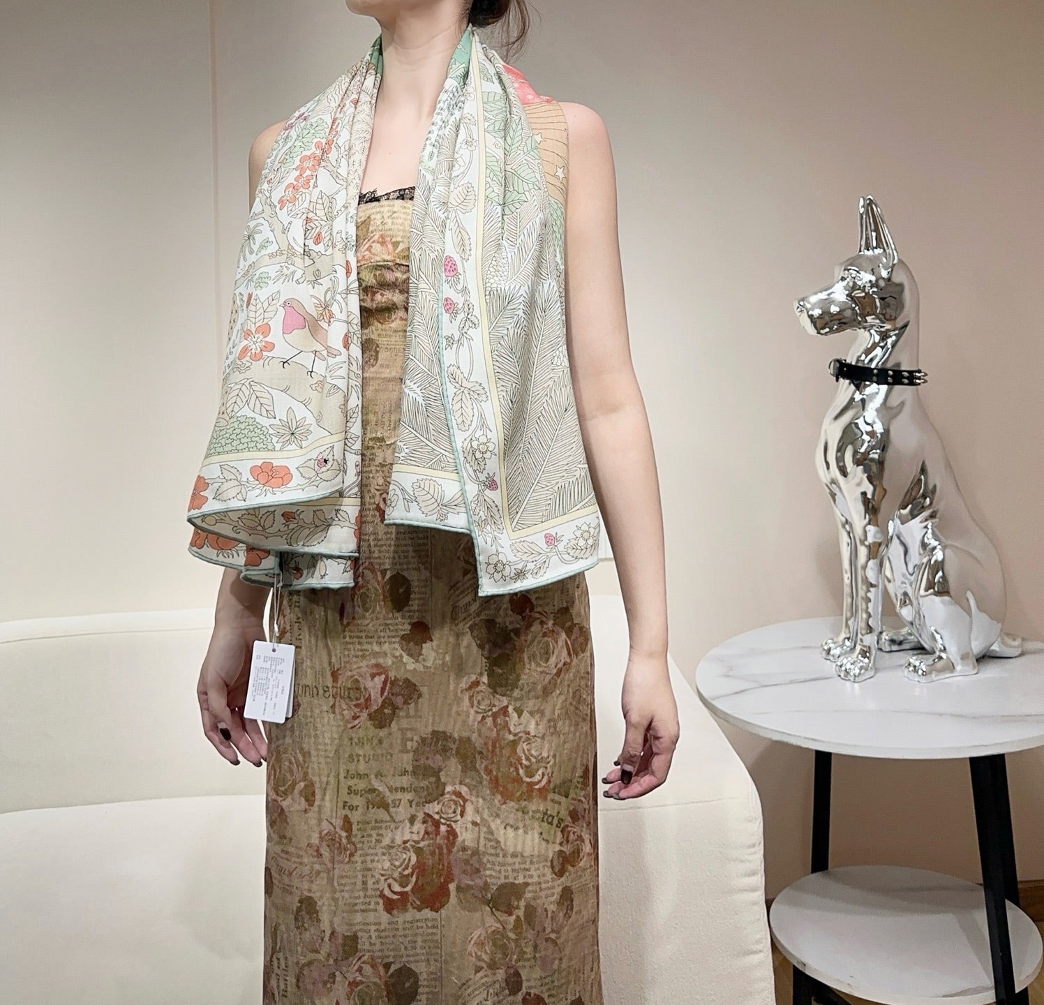 ew Luxury Double-Sided Cashmere & Silk Square Scarf — 135 × 135 cm