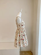 A Cotton Square-Neck Pearl Strap Dress