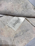 Linen Stand-Collar Dress with Lantern Sleeves