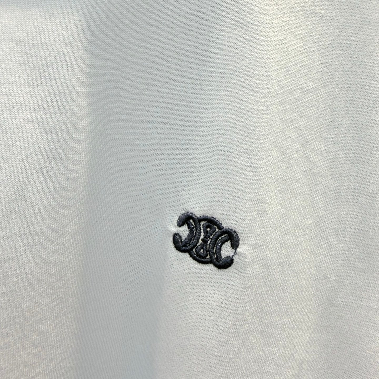 Contrast Trim Crew Neck Embroidered Logo Cotton T-Shirt