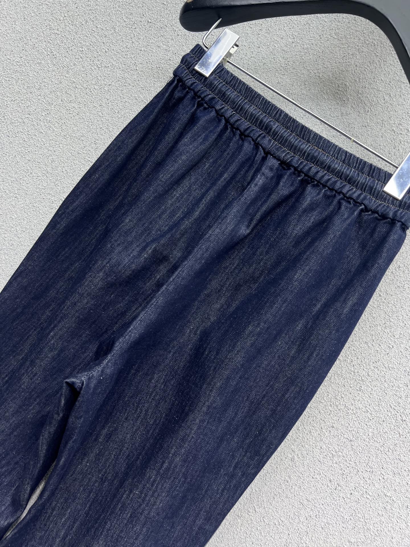 Washed Fringe Denim Long Pants