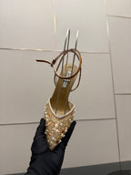 Crystal Mesh Pointed Patent Heels – ( Top Quality )