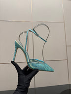 Crystal Mesh Pointed Patent Heels – ( Top Quality )