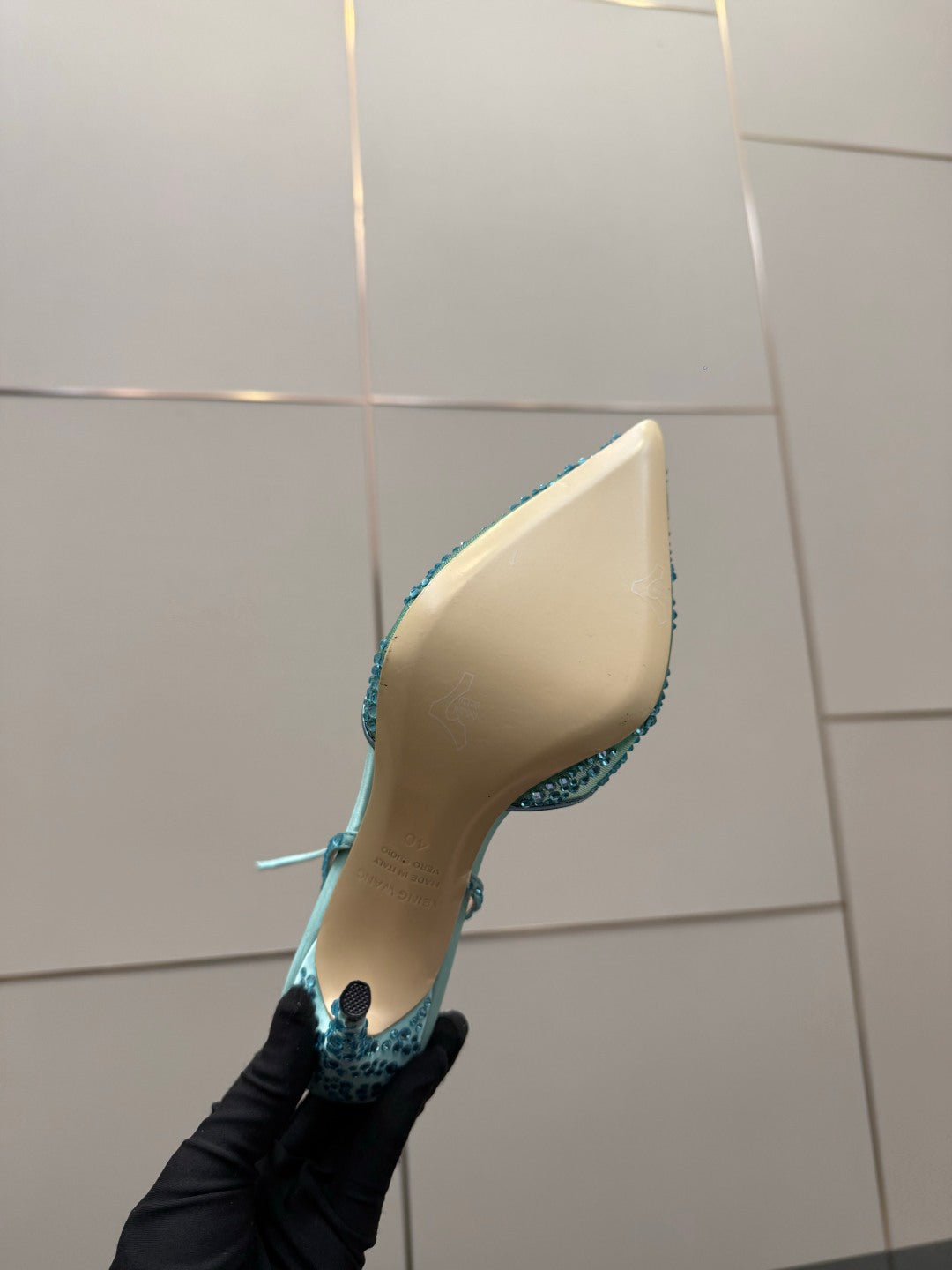 Crystal Mesh Pointed Patent Heels – ( Top Quality )